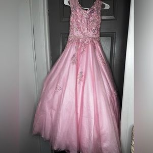 Pink pageant dress girls size 12